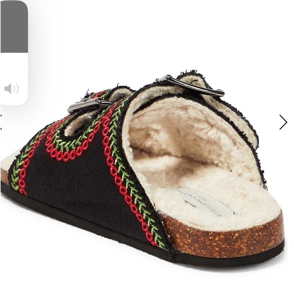 Stella McCartney Kids Folk Embroidered Buckle Slides Size 34 - Picture 2 of 8